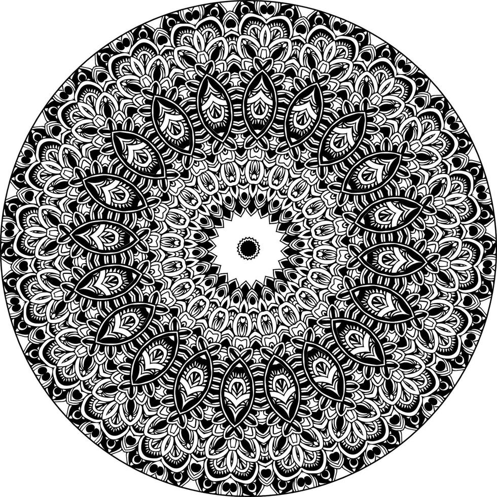 decorativo mandala con marina elementos y olas en blanco aislado antecedentes. para colorante libro paginas vector