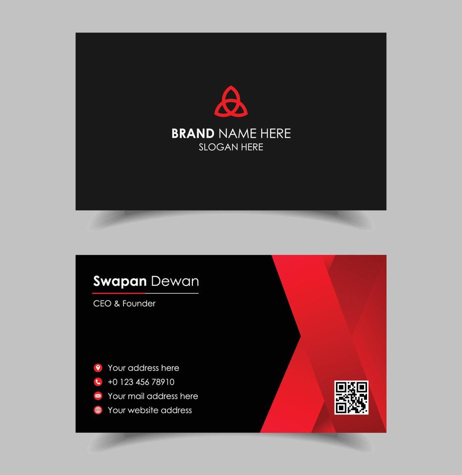 Modern business card design in professional style vector