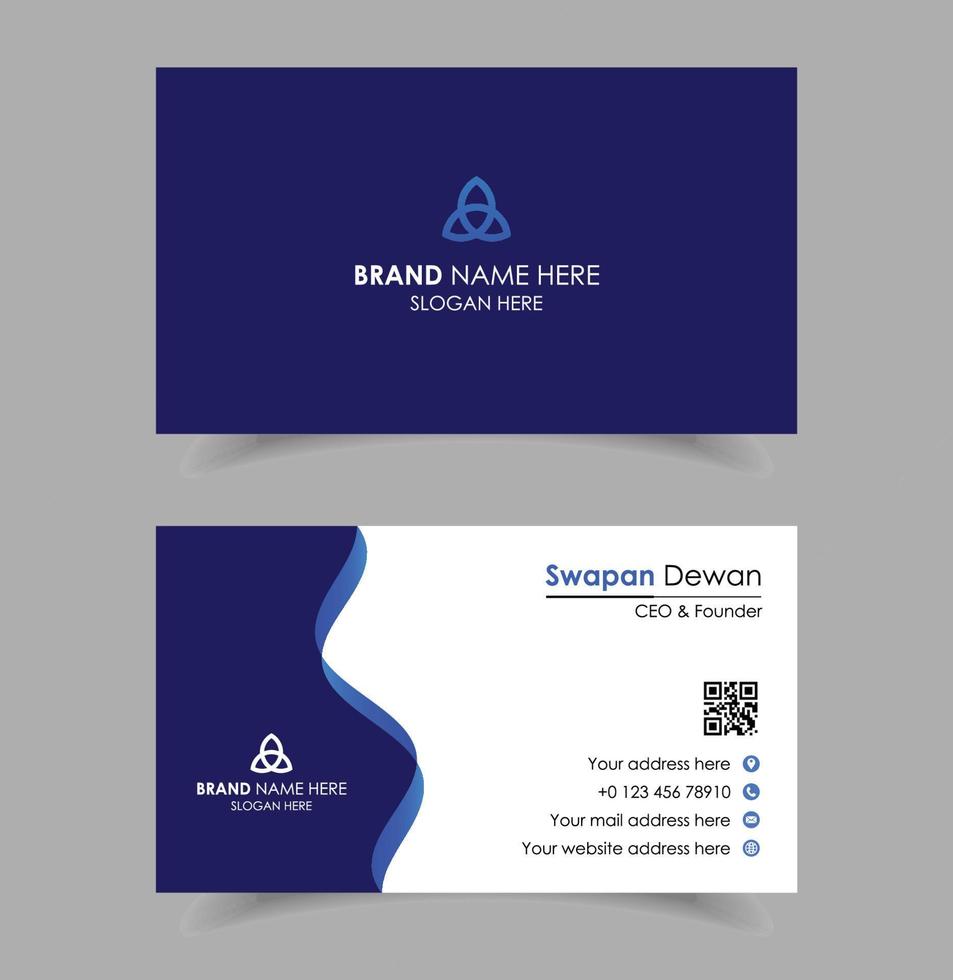 Modern business card design in professional style vector