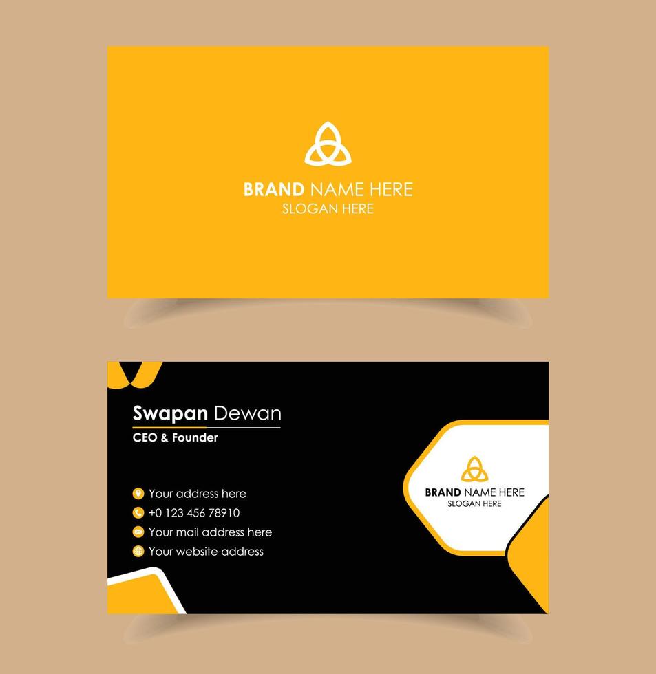 Modern business card design in professional style vector