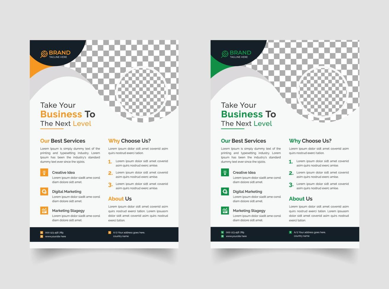 Creative business flyer template design vector