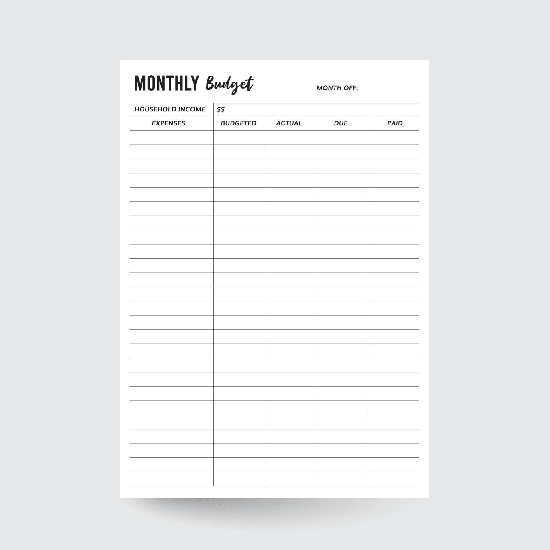Monthly Budget Planner,Budget Tracker,Expense Tracker,Budget Template