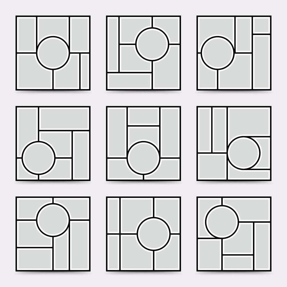 Moodboard template. Photo collage layout. Minimalist Moodboard. vector