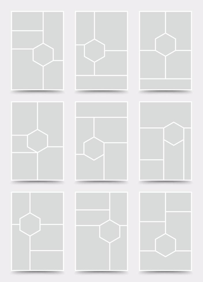 Moodboard template. Photo collage layout. Minimalist Moodboard. vector