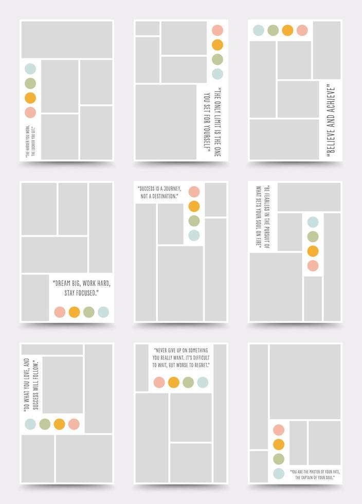 Moodboard template. Photo collage layout. Minimalist Moodboard. vector