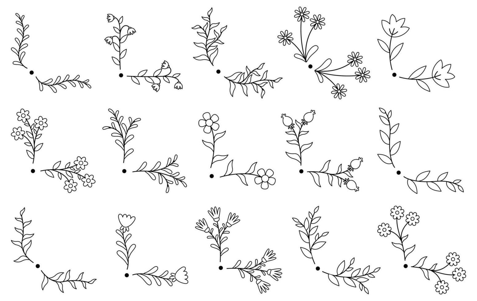 Floral hand drawn border. Wedding card design element. vector