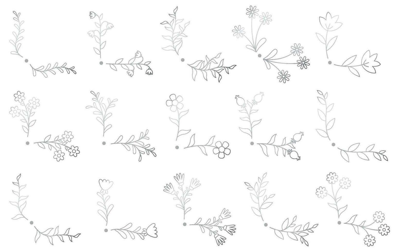 Floral hand drawn border. Wedding card design element. vector