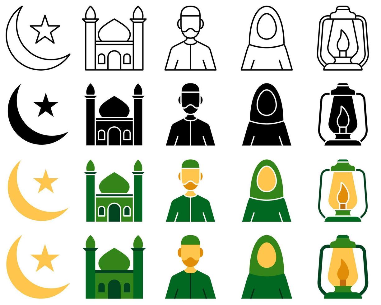 Ramadan dalam gaya datar terisolasi vector