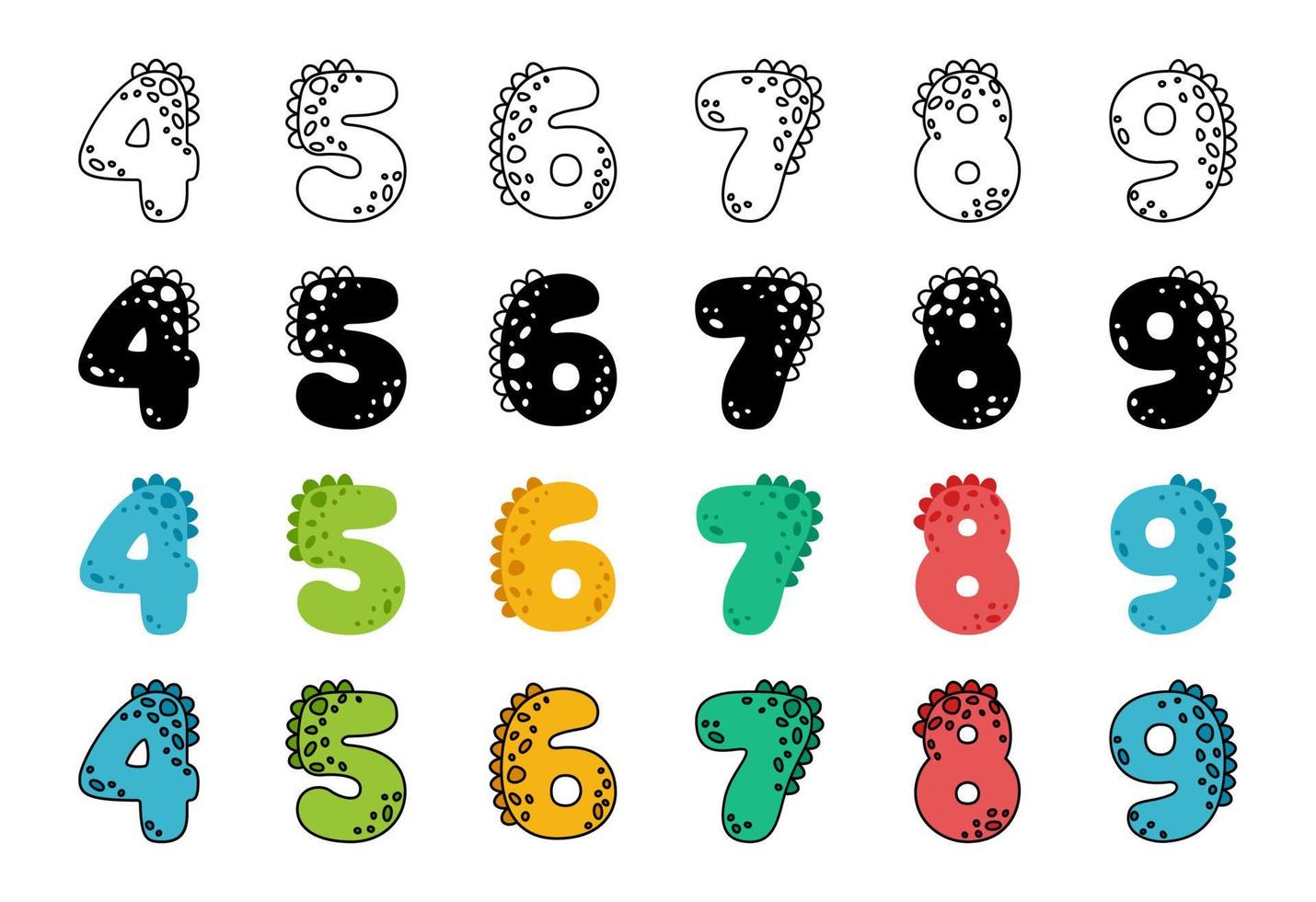Dinosaur alphabet in cartoon style vector