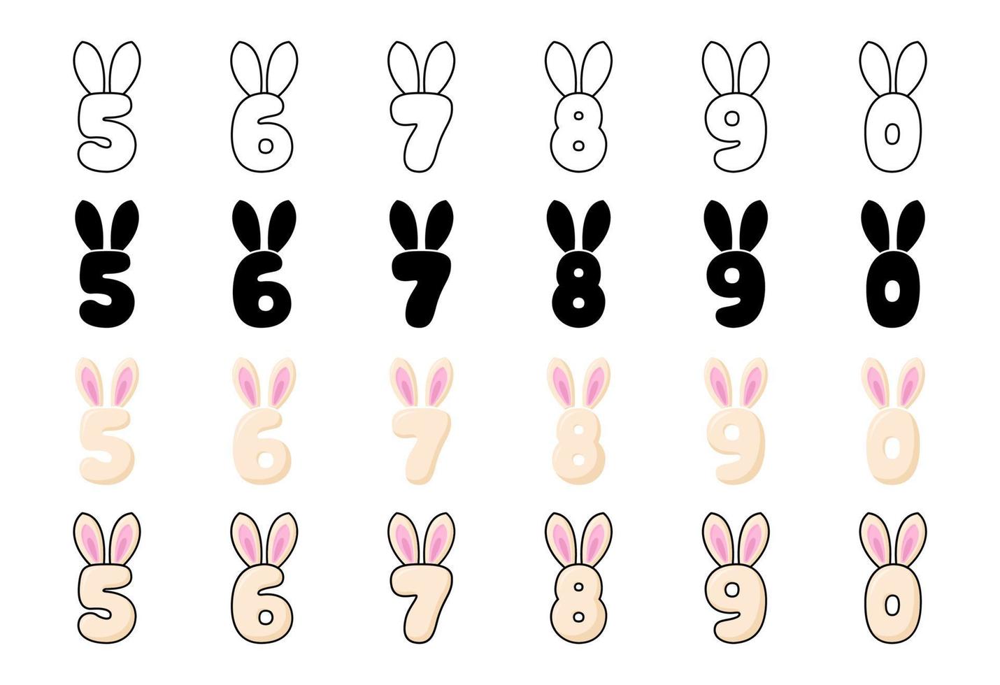 Bunny alphabet in cartoon style vector