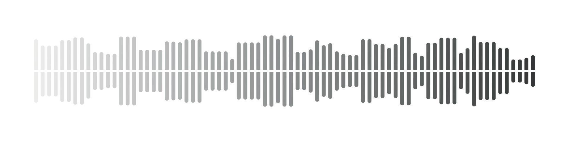 Sound wave or voice message icon. Music waveform, track radio play. Audio equalizer line. Vector illustration