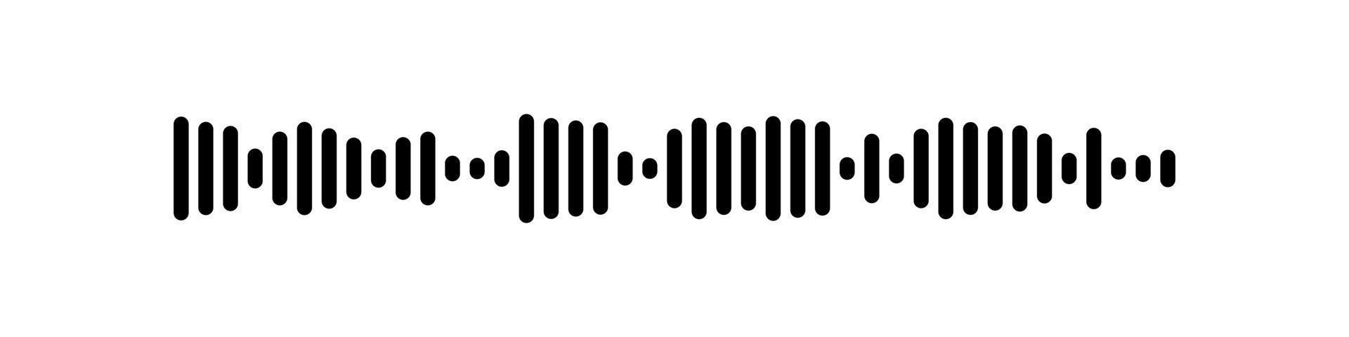 Sound wave or voice message icon. Music waveform, track radio play. Audio equalizer line. Vector illustration