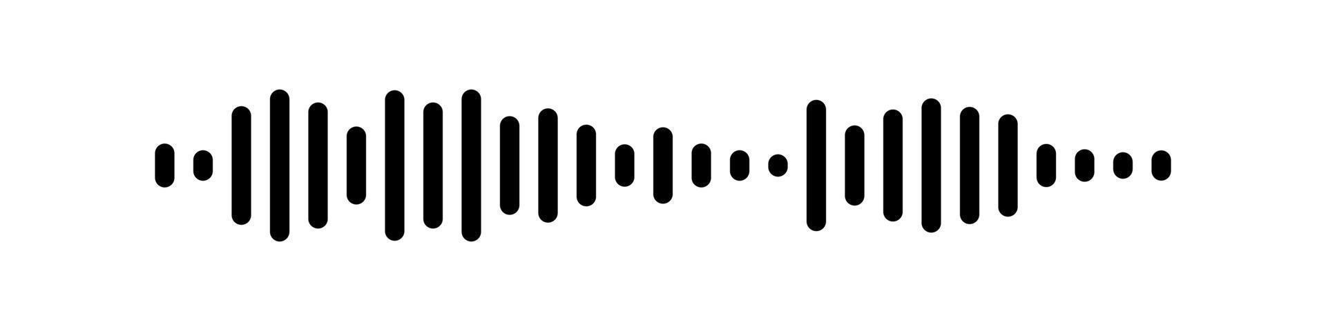 Sound wave or voice message icon. Music waveform, track radio play. Audio equalizer line. Vector illustration