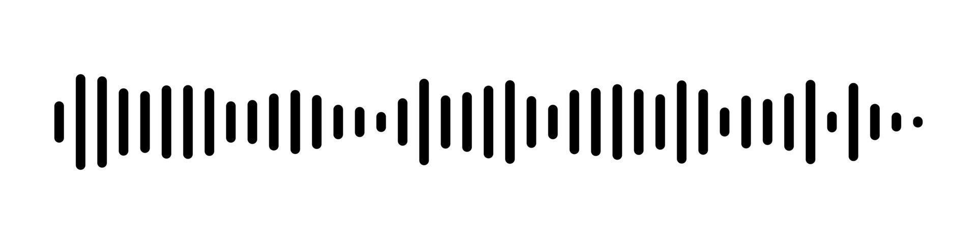 Sound wave or voice message icon. Music waveform, track radio play. Audio equalizer line. Vector illustration