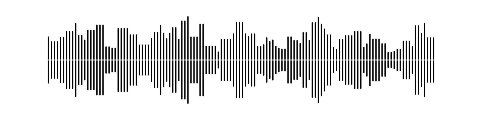 Sound wave or voice message icon. Music waveform, track radio play. Audio equalizer line. Vector illustration