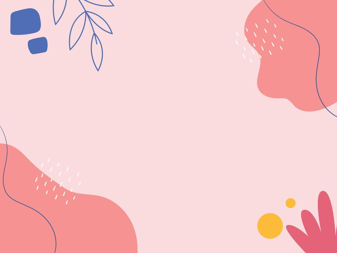 modern pink abstract doddle illustration vector