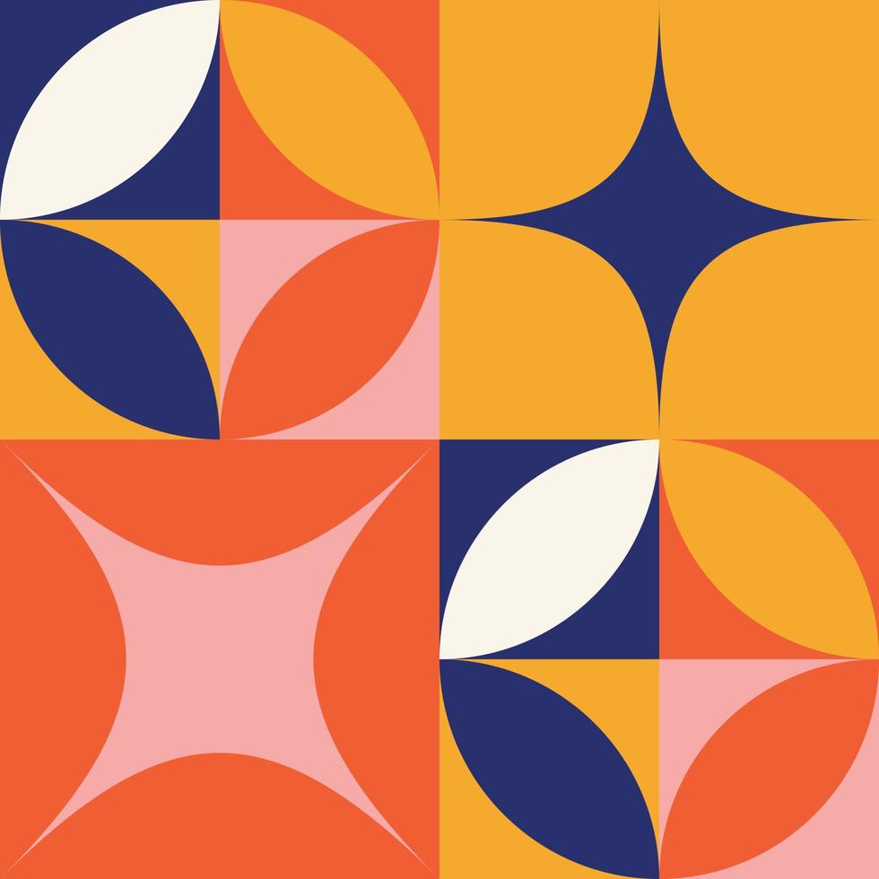 Modern 80s abstract geometric Scandinavian pattern vector
