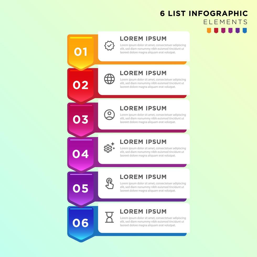 List Infographic Elements vector