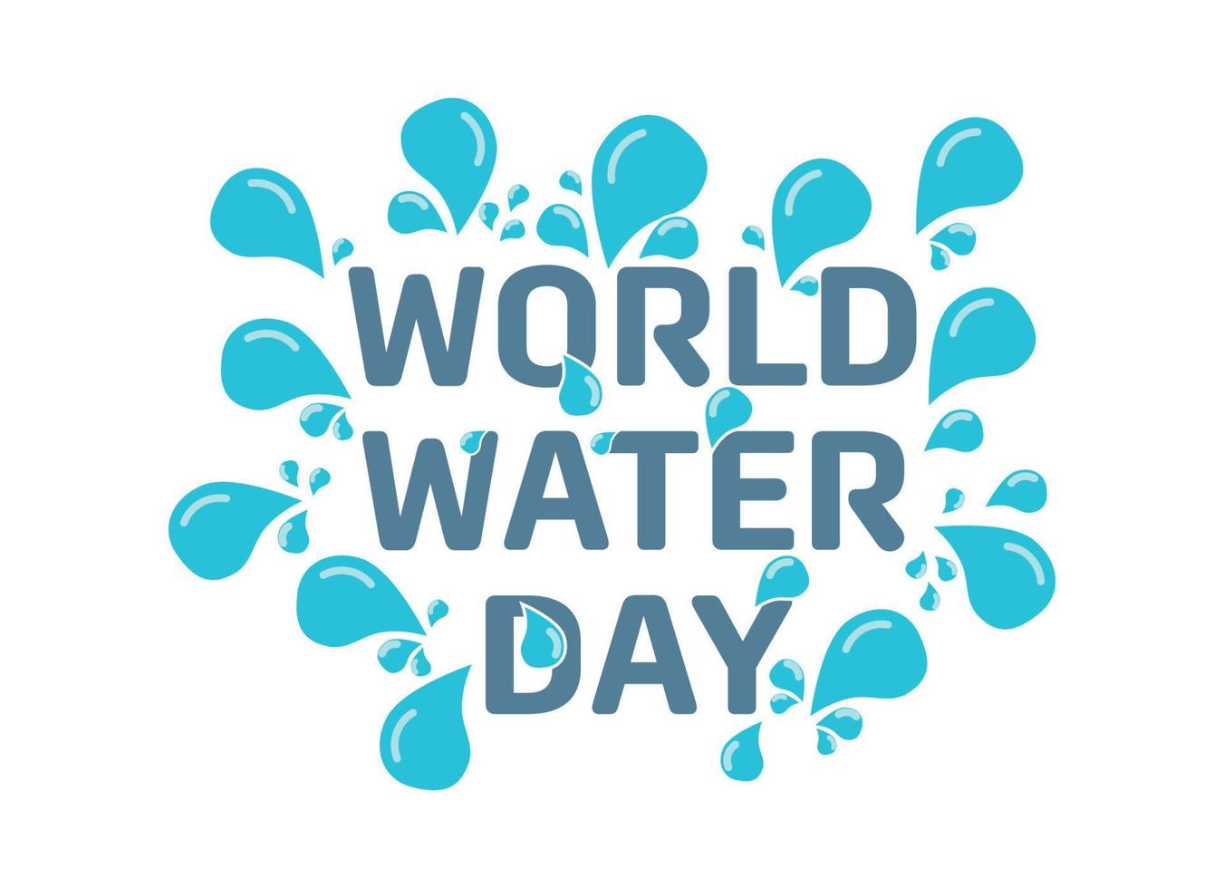 World water day. Text with water drops. vector