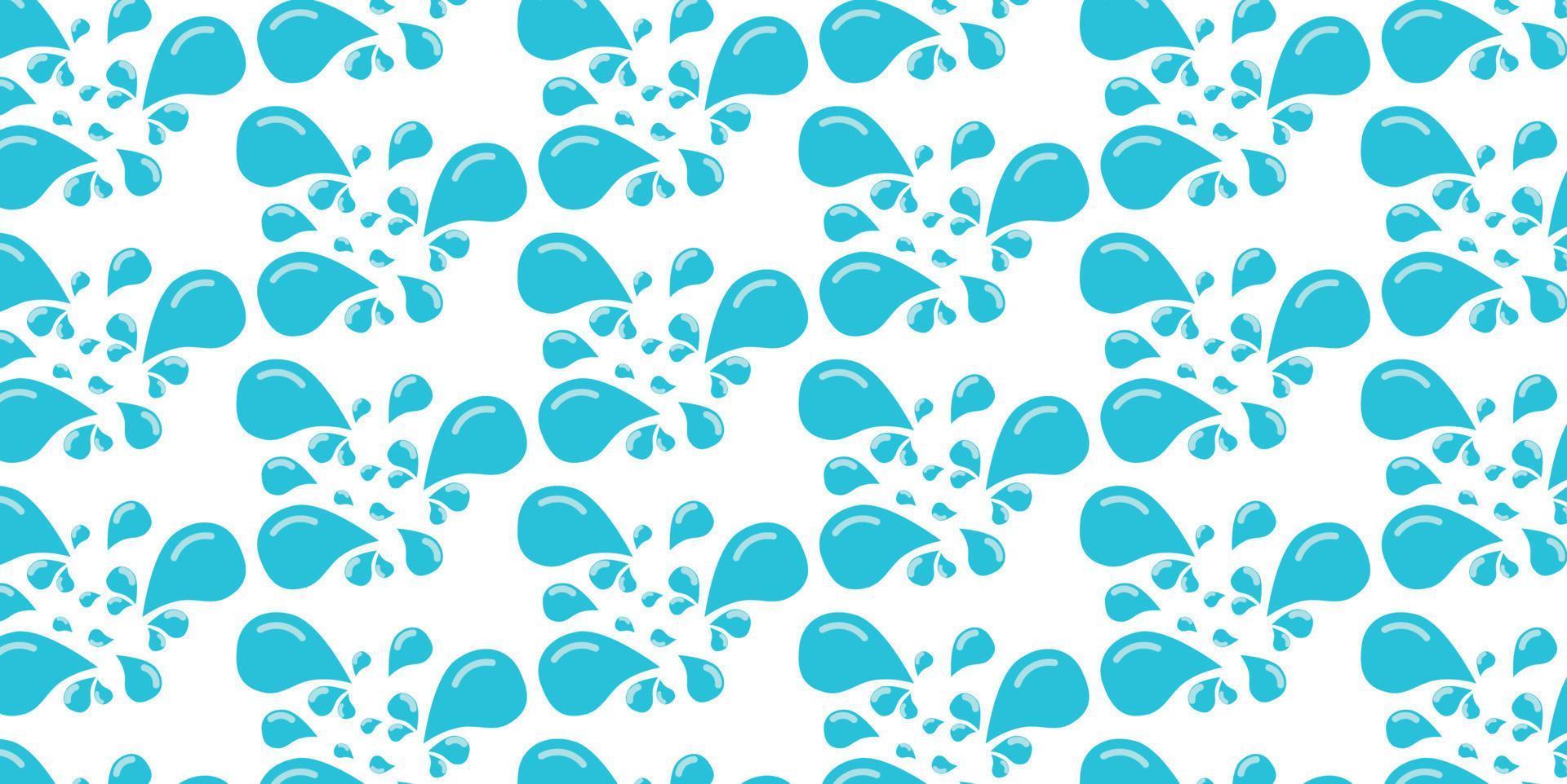 Blue funny water drops. World water day. Pattern background. vector