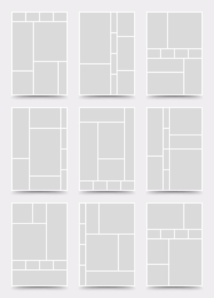 Moodboard template. Photo collage layout. Minimalist Moodboard. vector