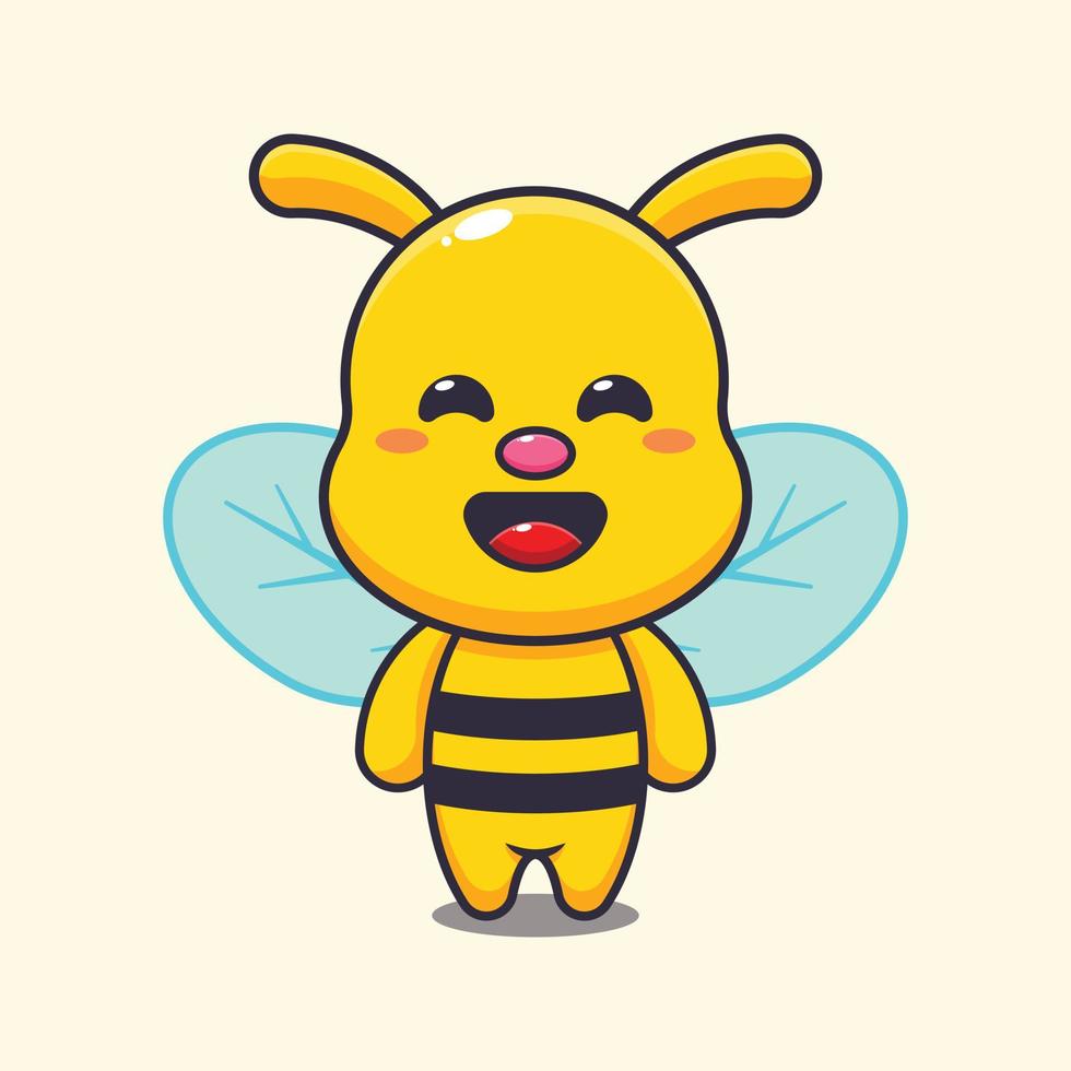 Cute bee cartoon vector illustration. Vector cartoon Illustration suitable for poster, brochure, web, mascot, sticker, logo and icon.