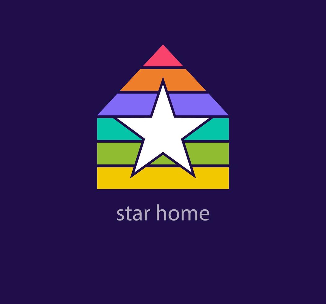 Creative star home logo design. Modern design color. Real estate, favorite house and starry house logo template. vector. vector