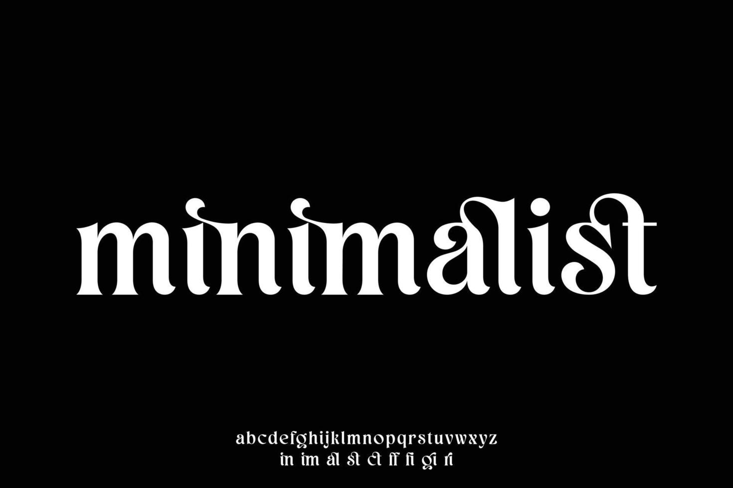 Vintage curved decorative ligature style font vector illustration