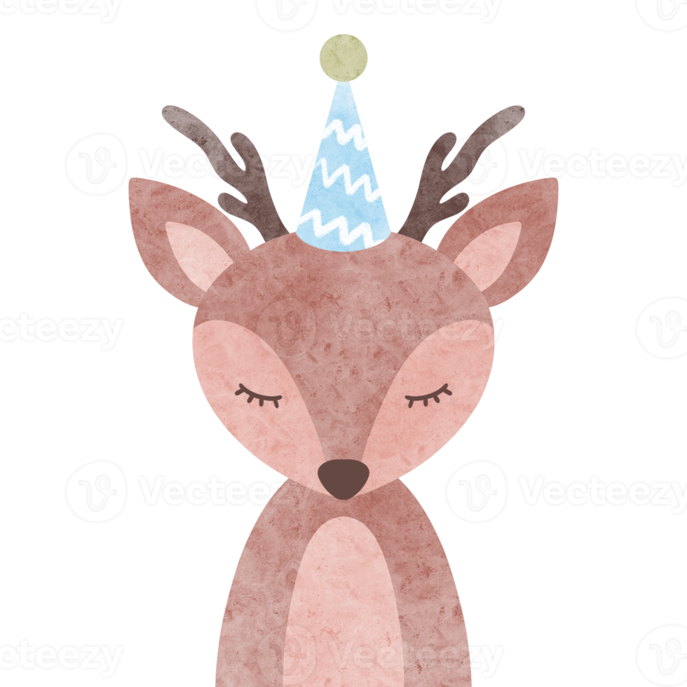 watercolor birthday animal illustration png