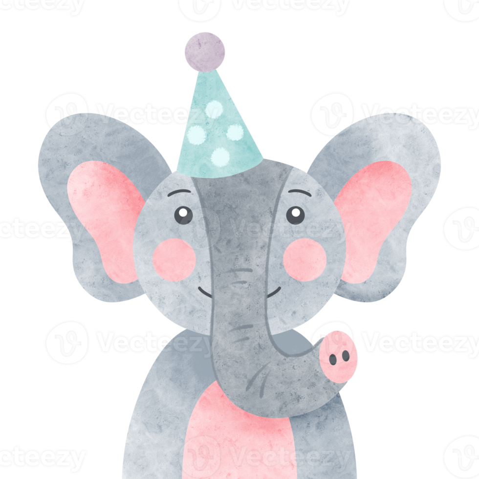 watercolor birthday animal illustration png