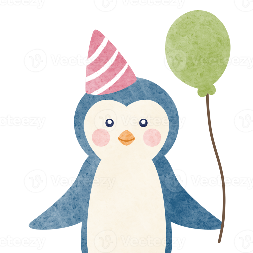 watercolor birthday animal illustration png