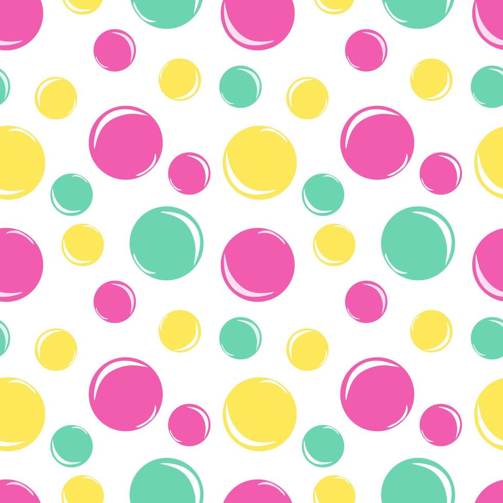 vector illustration seamless pattern bubbles gum on white