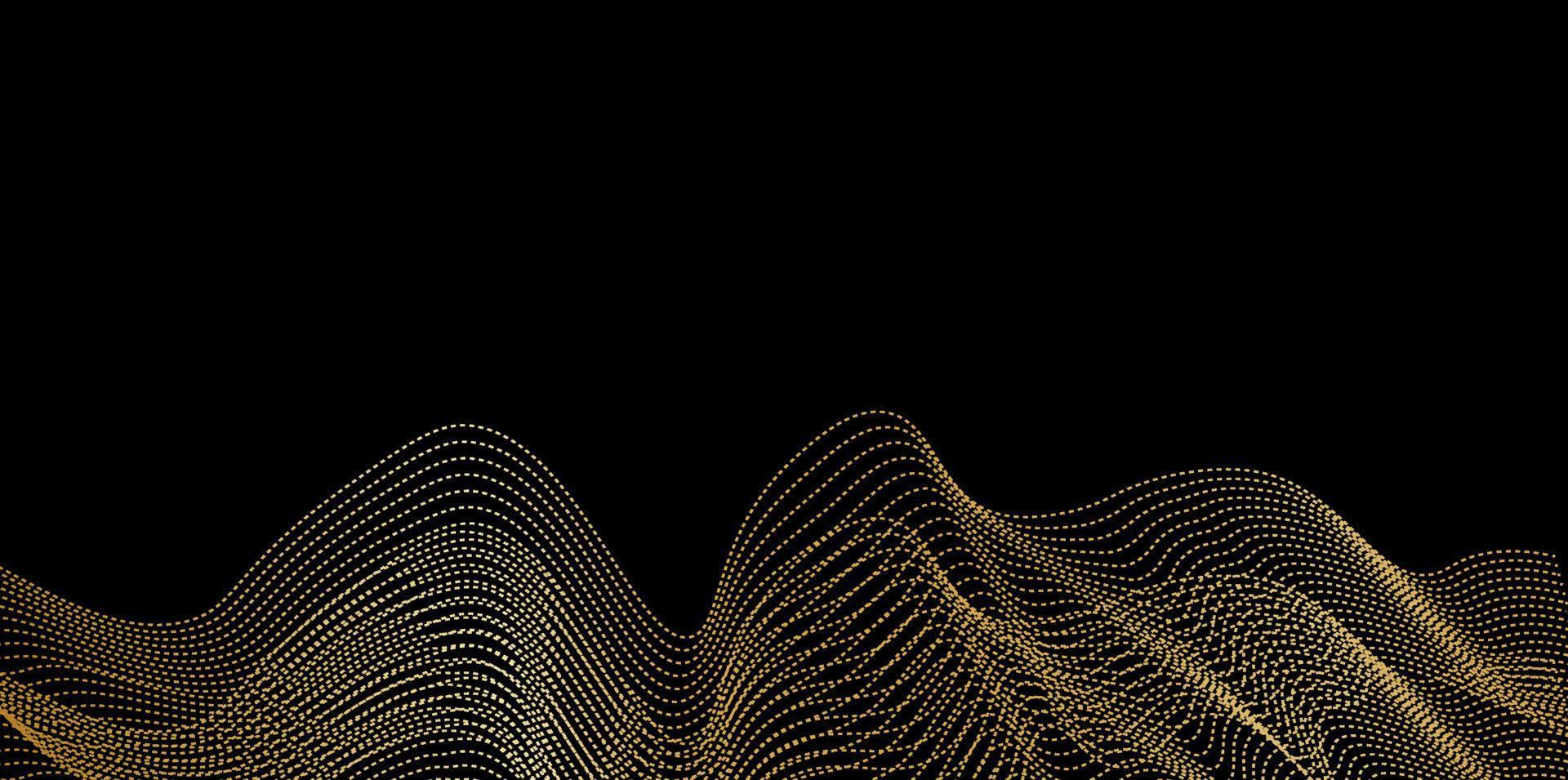 Gold monochrome effect digital Sound Wave equalizer, technology and earthquake wave concept, golden luxury design for music industry. Vector illustration