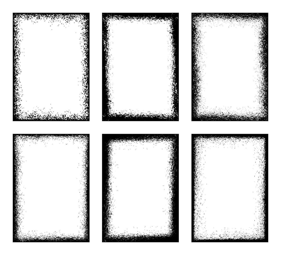 grunge vertical marcos, rectangular frontera en grunge estilo vector