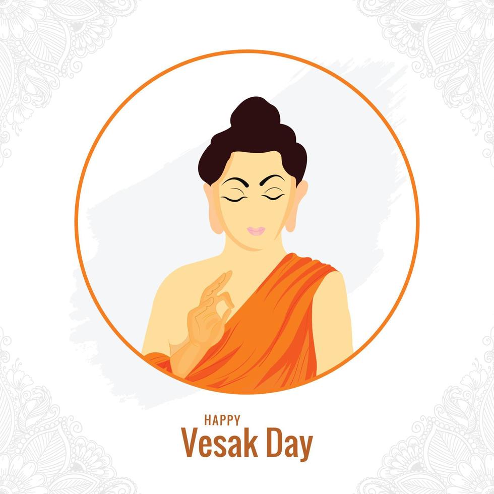 Illustration for happy vesak day celebration card background vector
