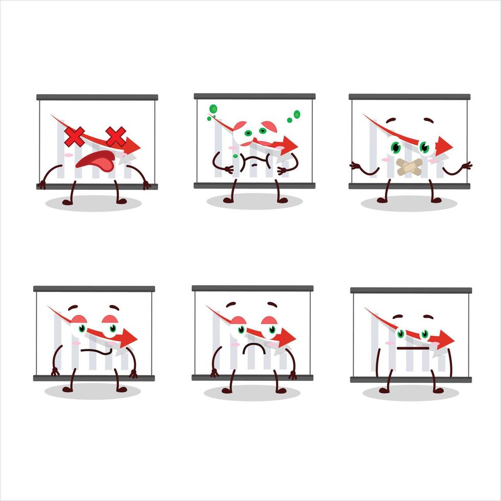 gráfico yendo abajo dibujos animados personaje con no expresión vector