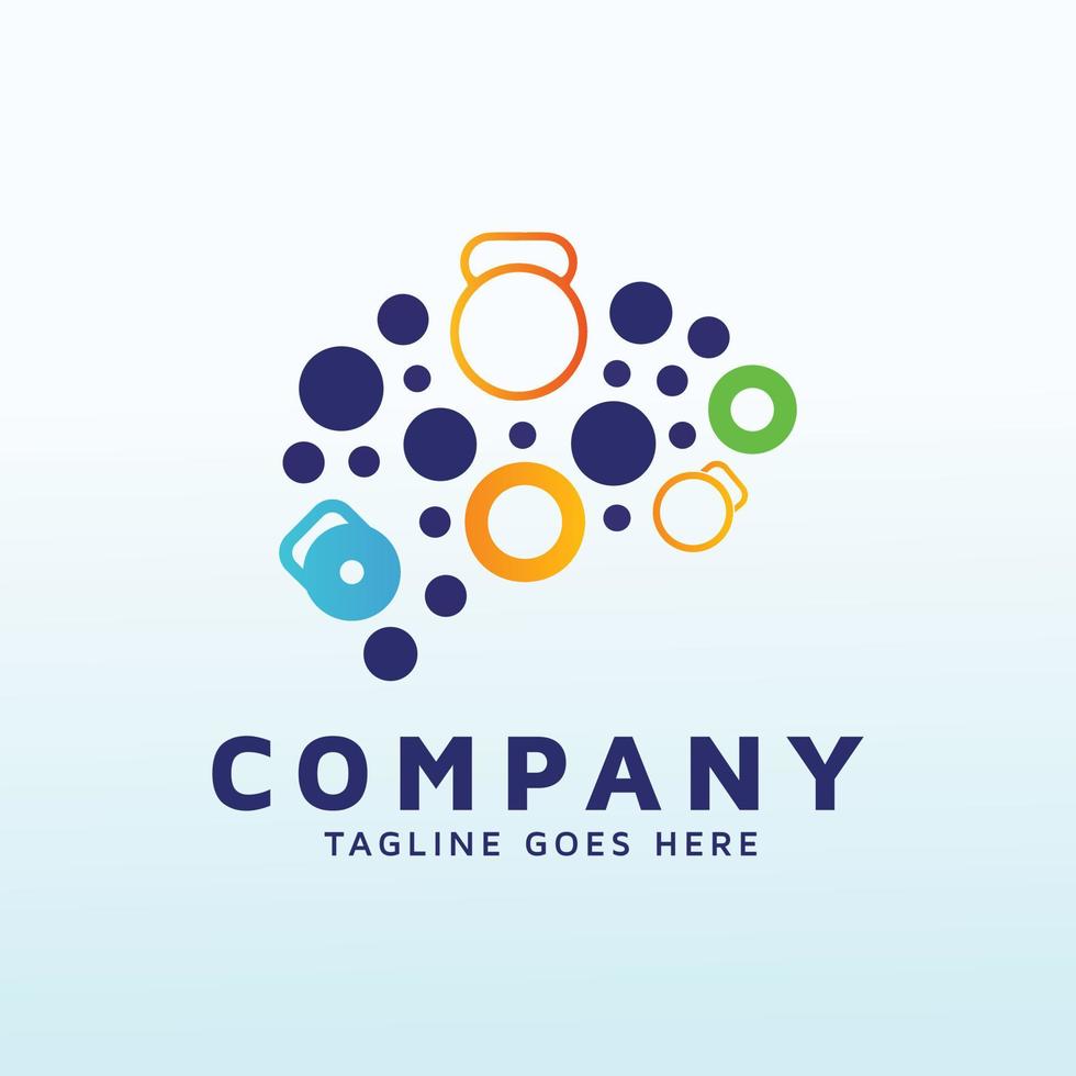 sensory activity logo design with fitness icon vector
