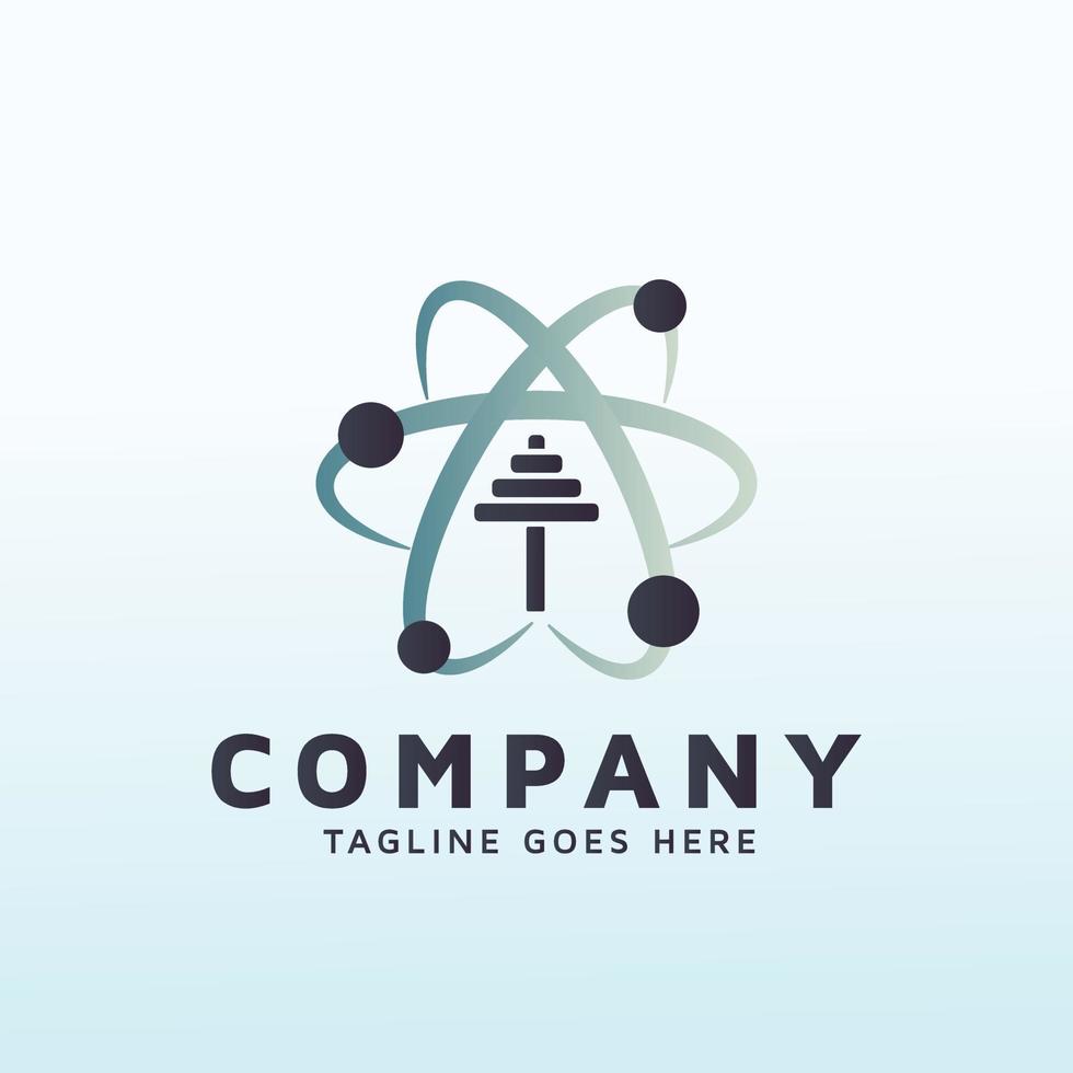 Biology and Chemistry logo design with fitness icon vector
