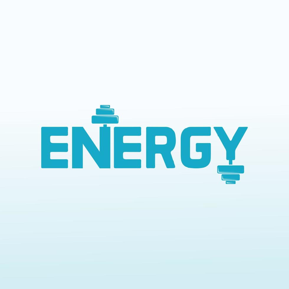 Energy logo design with fitness icon vector