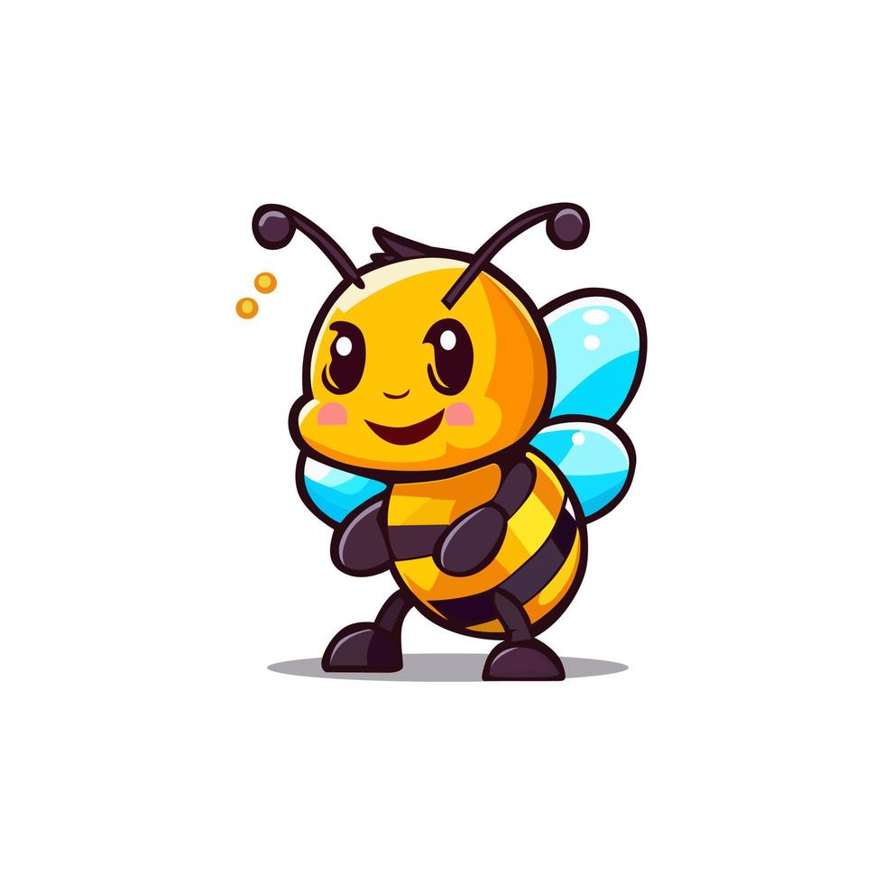 little bee cartoon vector illustration