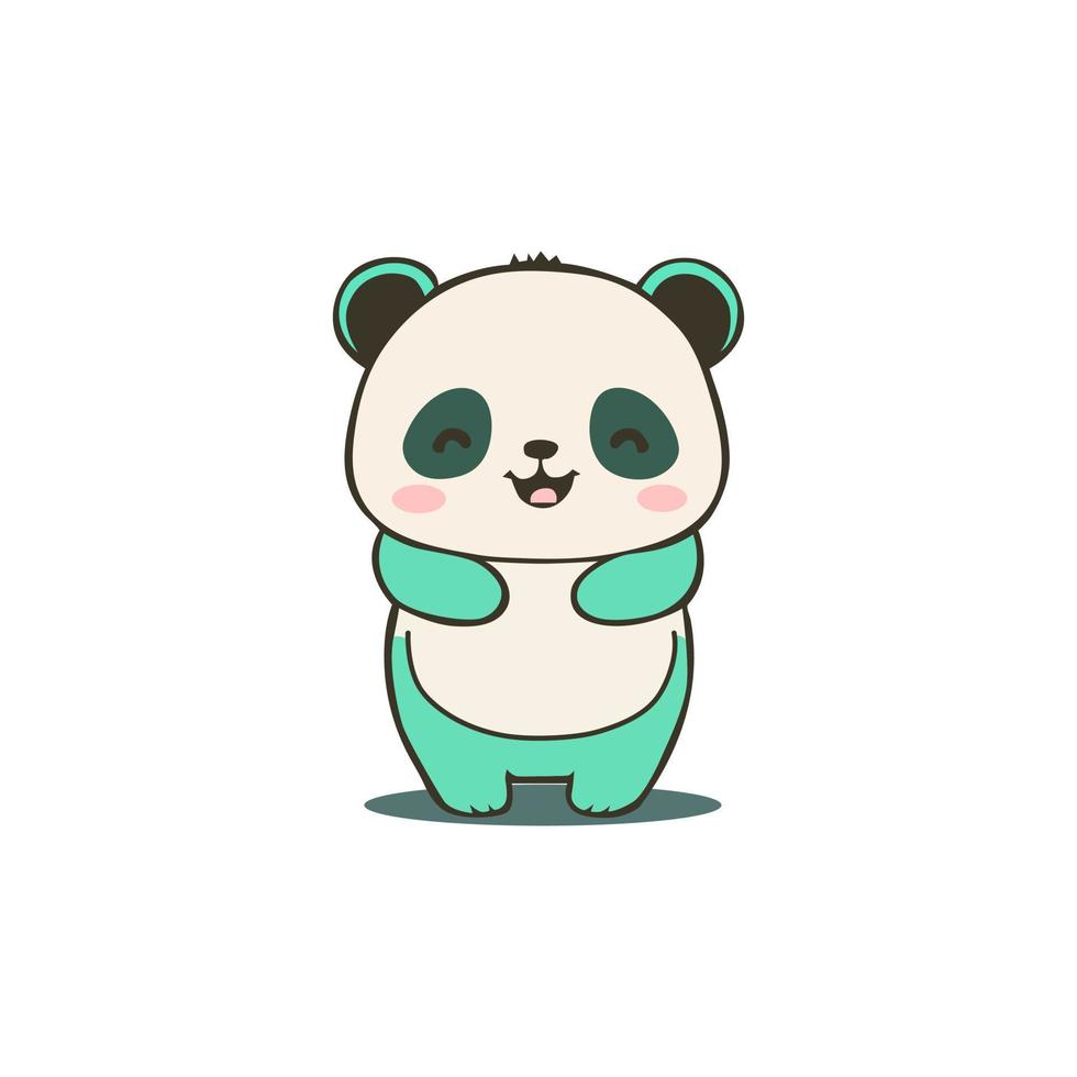 cute panda smile vector illustration