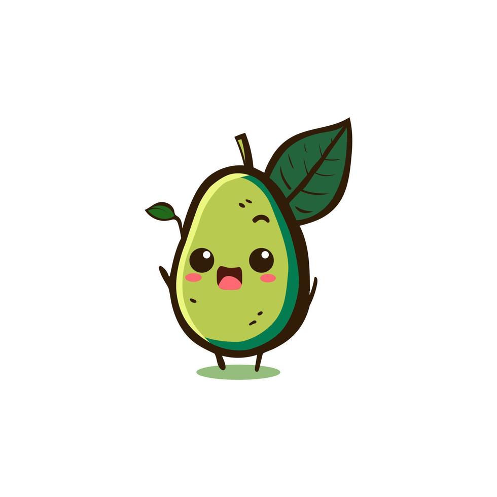 avocado fruit design kawaii vector