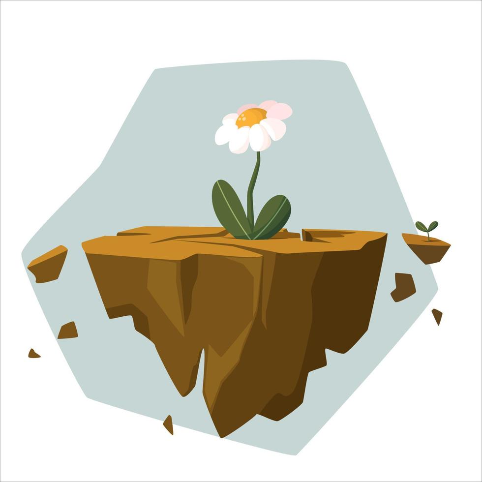 mundo día a combate desertificación y sequía, vector ilustración. un flor creciente en un grieta en el suelo. vida de naturaleza A pesar de sequía y desertificación