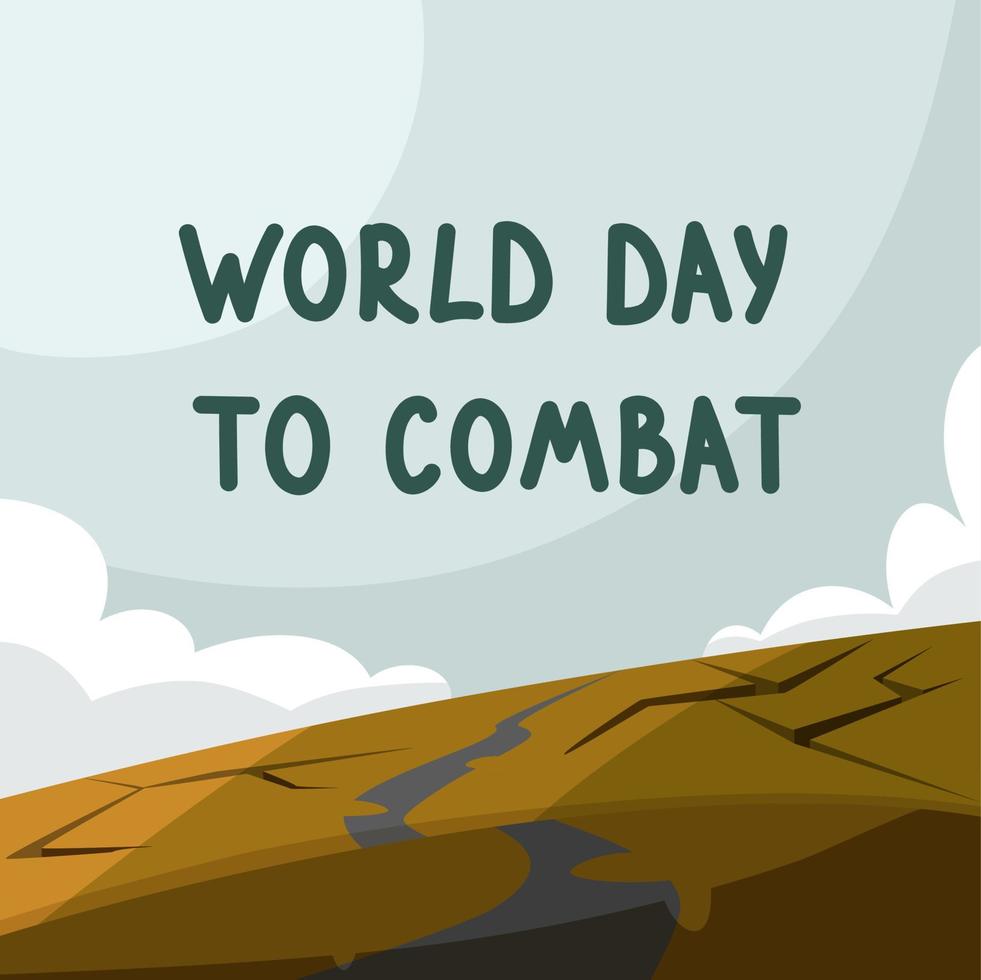 World Day to Combat Desertification and Drought, vector illustration.