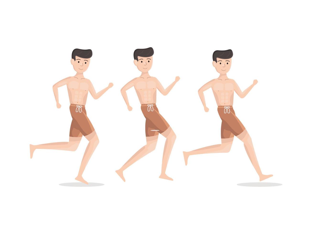 summer character vector beach cartoon tropical sea element body travel office manager body face art