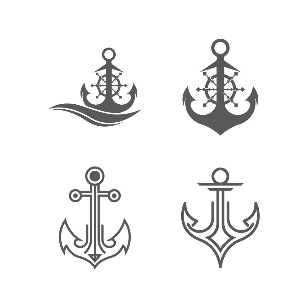 ancla logo icono barco Embarcacion marina Armada vector