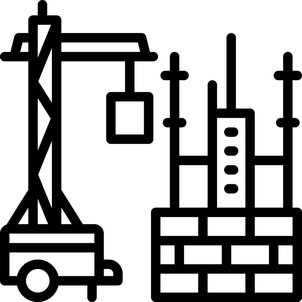 línea icono para construido vector