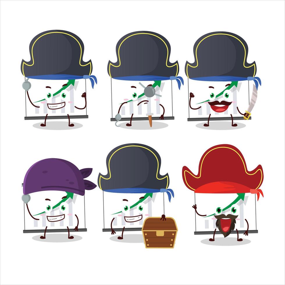 Cartoon character of medical payment with various pirates emoticons vector