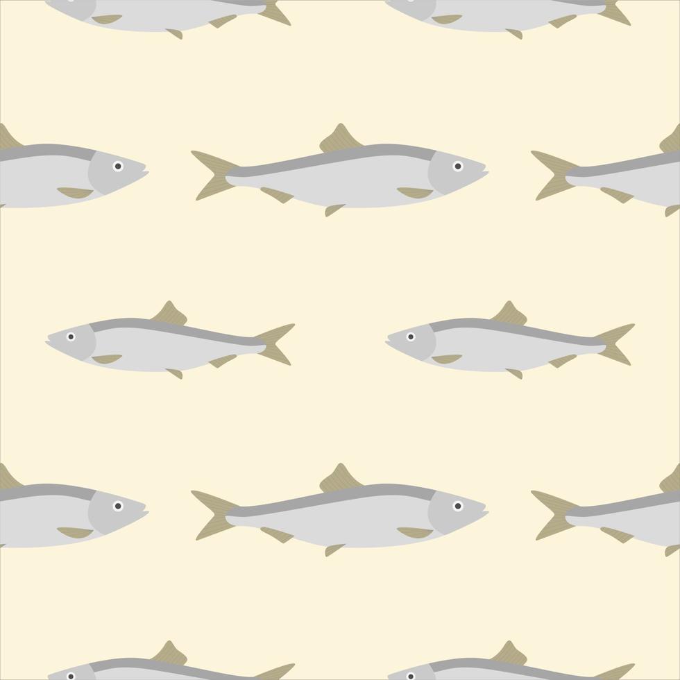 saltwater fish seamless pattern vector illustration. Marine dweller with colorful body and fins for swimming. Modern print for fabric, textiles, wrapping paper. Vector illustration