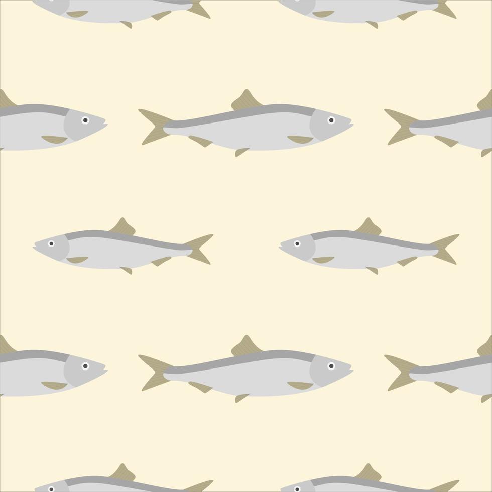 saltwater fish seamless pattern vector illustration. Marine dweller with colorful body and fins for swimming. Modern print for fabric, textiles, wrapping paper. Vector illustration